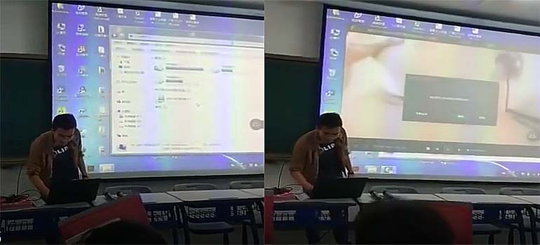 El profesor se equivoca de vídeo y pone en clase uno X 44
