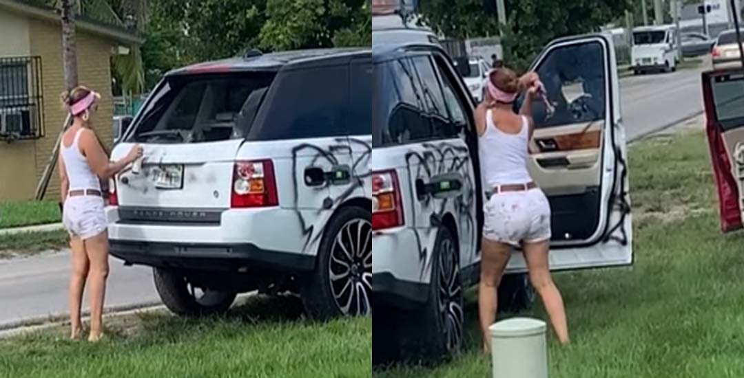 Una mujer destroza el coche de su novio por despecho. 1