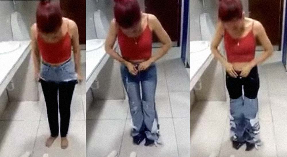 Mujer pillada con 8 pantalones puestos que había robado [Vídeo] 10